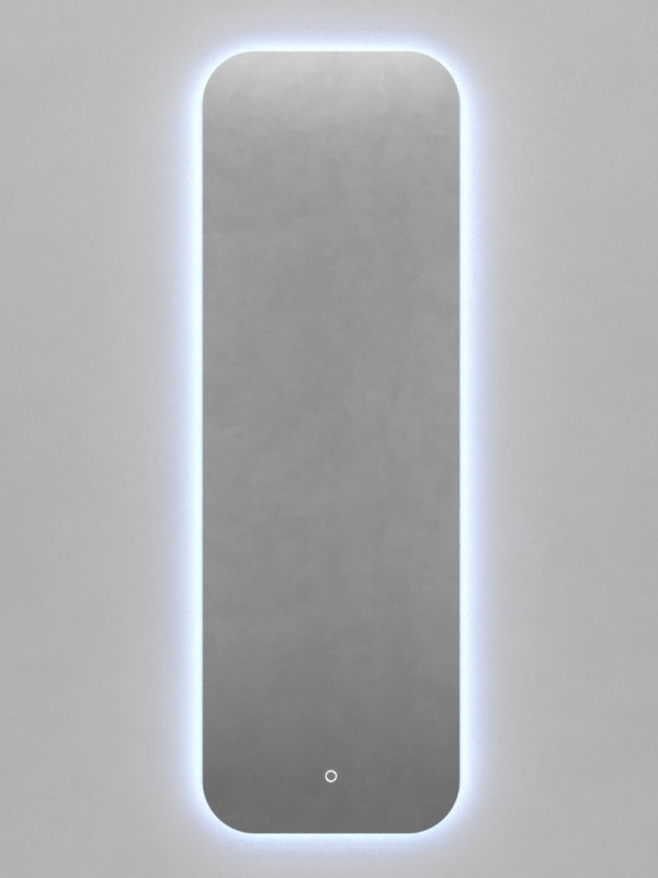 Прямоугольное зеркало 149х49 см, с тёплой подсветкой, с сенсорной кнопкой